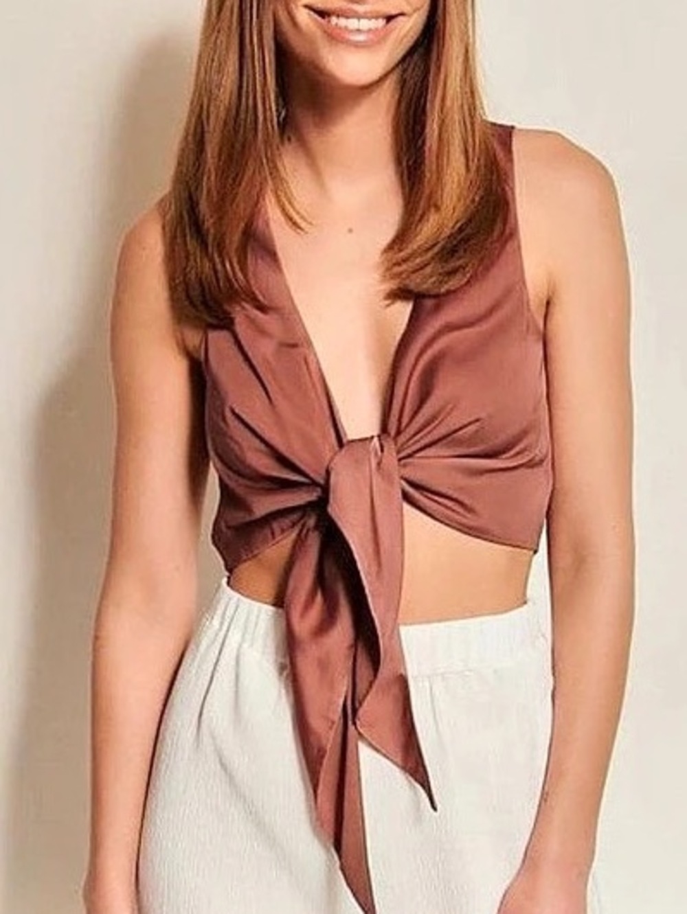 NAKD Front Tie Crop Top
